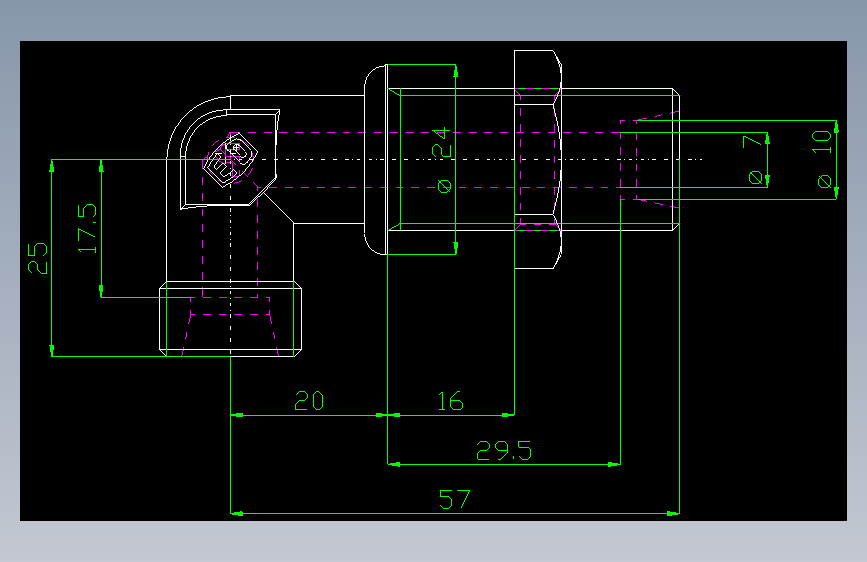 PARKER管接头EO Bulkhead elbow WSV10SOMD71(16)_front