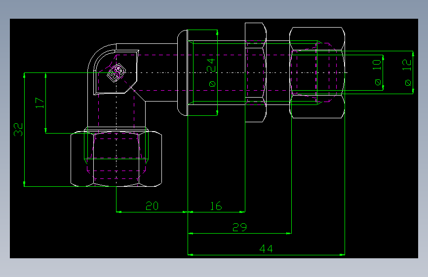 PARKER管接头EO Bulkhead elbow WSV12L71(16)_front