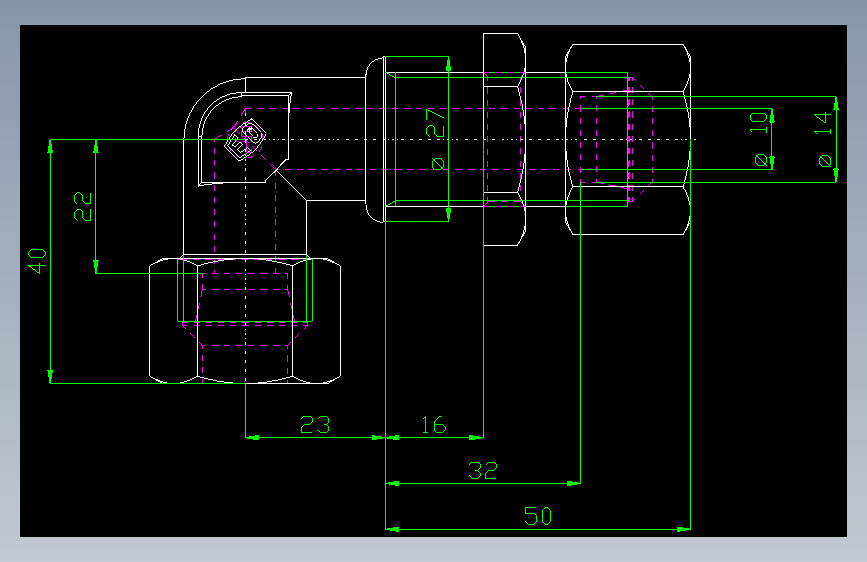 PARKER管接头EO Bulkhead elbow WSV14S71(16)_front