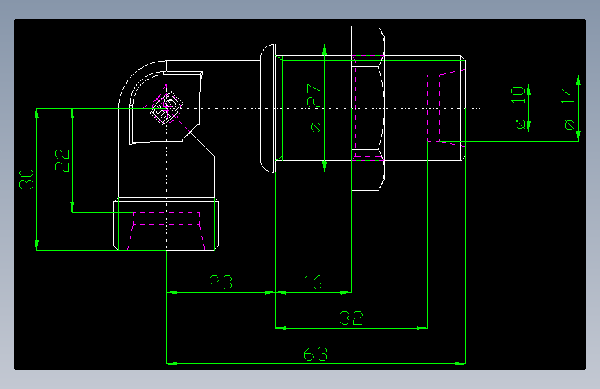 PARKER管接头EO Bulkhead elbow WSV14SOMD71(16)_front