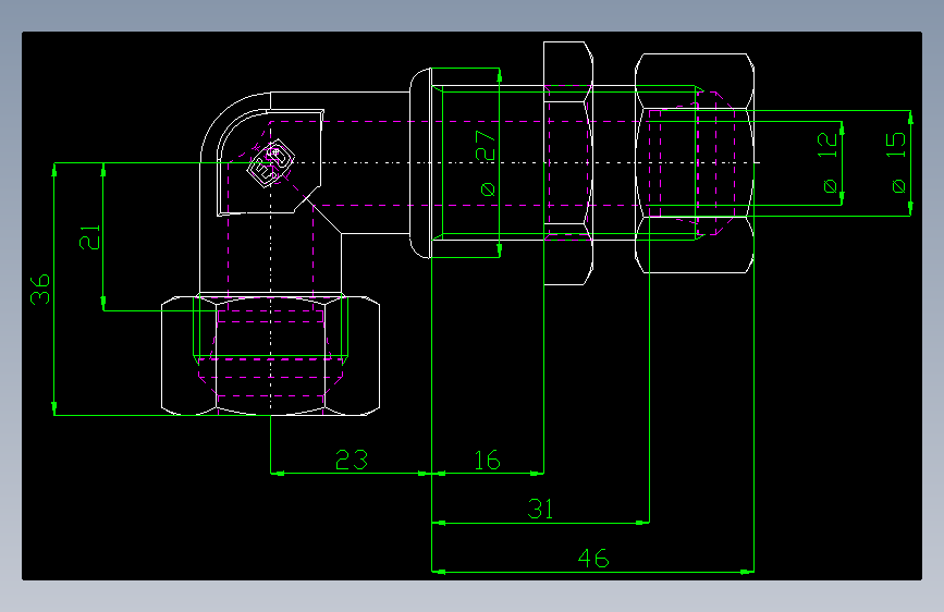 PARKER管接头EO Bulkhead elbow WSV15L71(16)_front