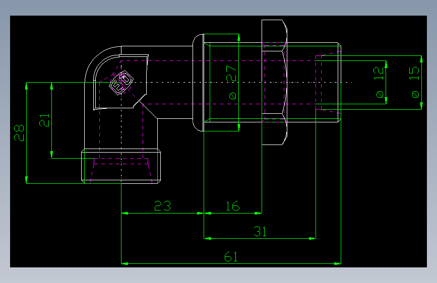 PARKER管接头EO Bulkhead elbow WSV15LOMD71(16)_front