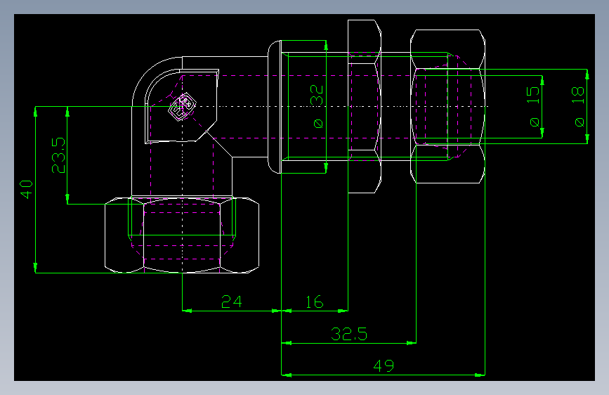 PARKER管接头EO Bulkhead elbow WSV18L71(16)_front