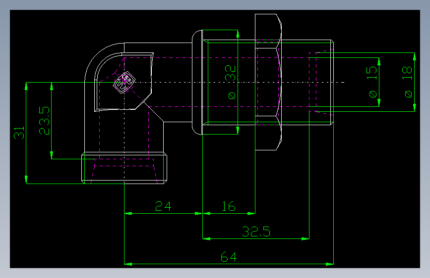 PARKER管接头EO Bulkhead elbow WSV18LOMD71(16)_front