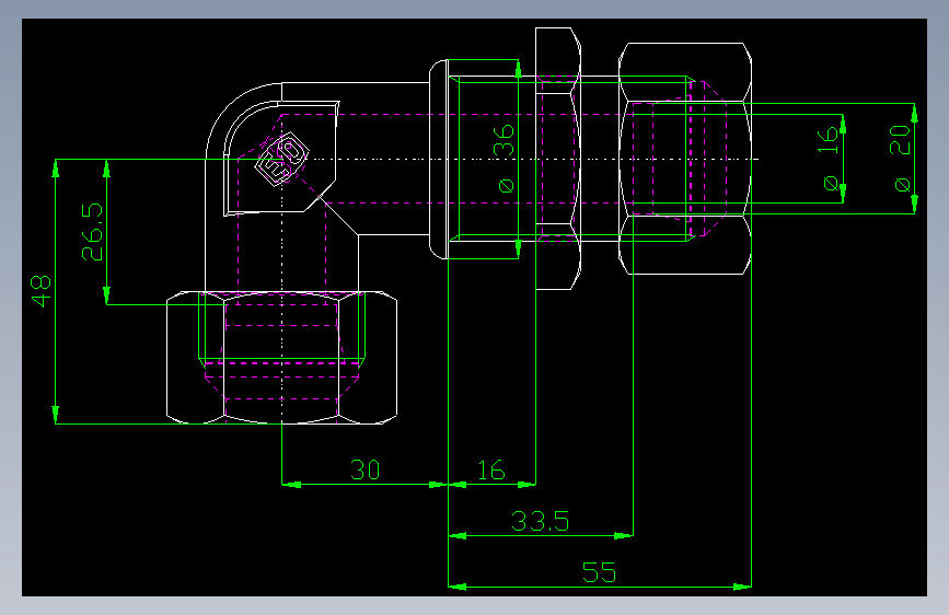 PARKER管接头EO Bulkhead elbow WSV20SCF(16)_front