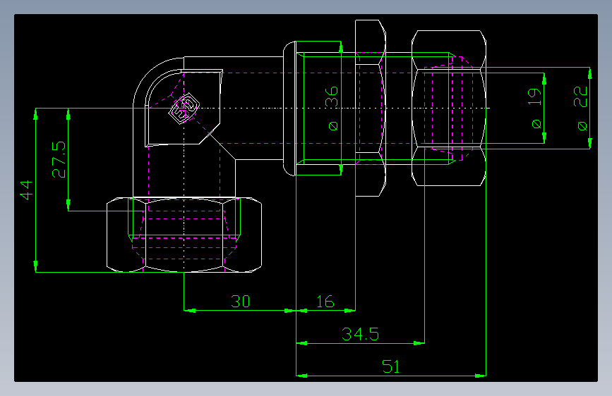 PARKER管接头EO Bulkhead elbow WSV22L71(16)_front