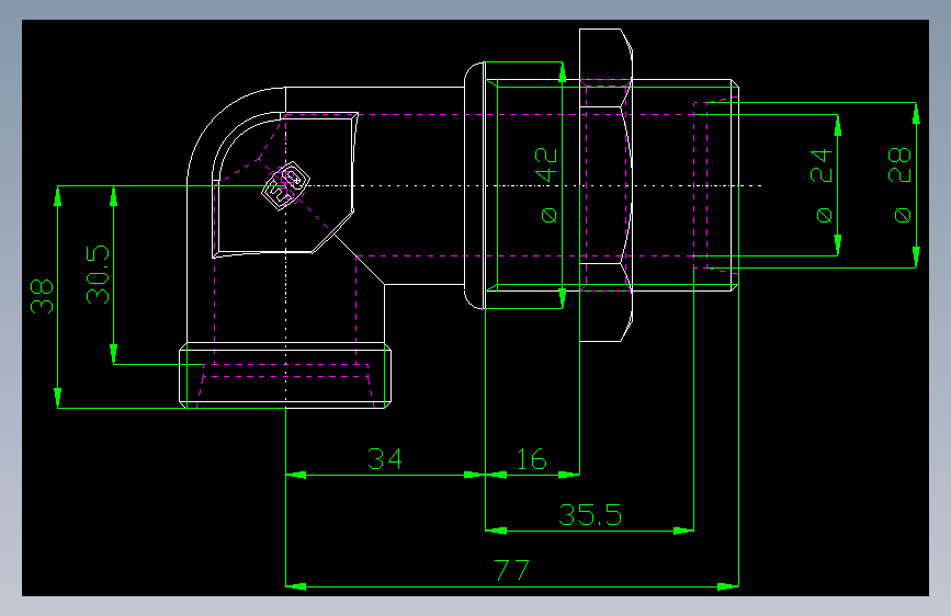 PARKER管接头EO Bulkhead elbow WSV28LOMD71(16)_front