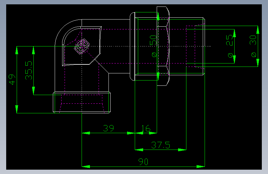 PARKER管接头EO Bulkhead elbow WSV30SOMD71(16)_front