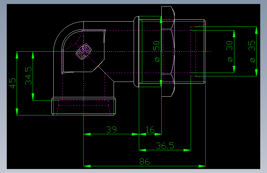 PARKER管接头EO Bulkhead elbow WSV35LOMD71(16)_front