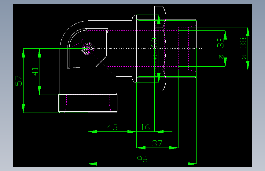 PARKER管接头EO Bulkhead elbow WSV38SOMDCF(16)_front