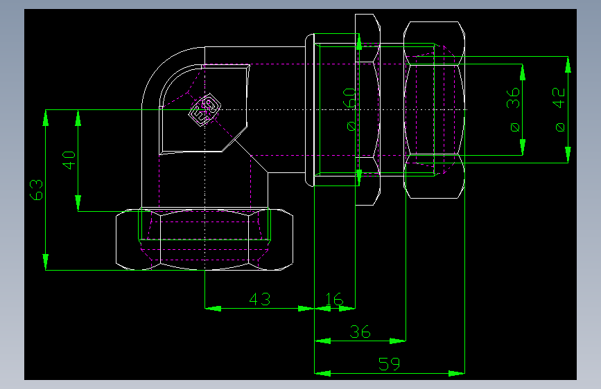 PARKER管接头EO Bulkhead elbow WSV42L71(16)_front