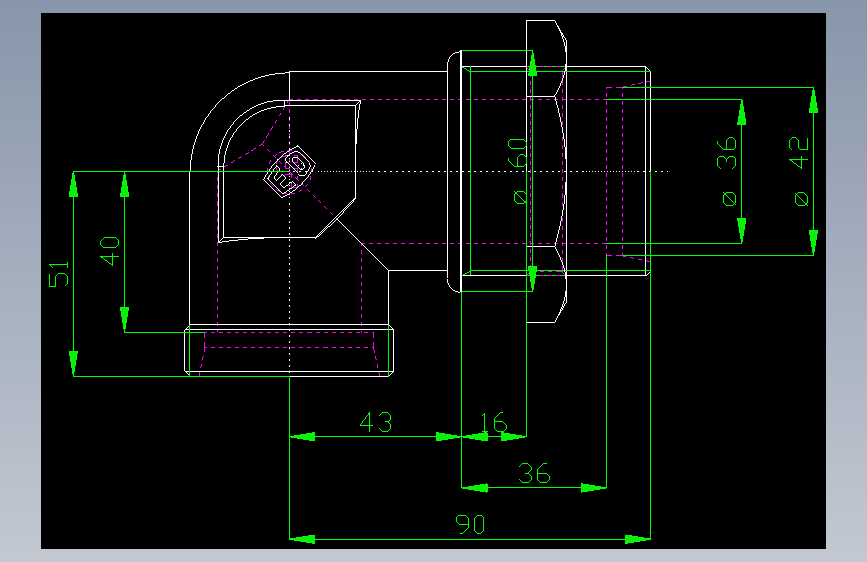 PARKER管接头EO Bulkhead elbow WSV42LOMD71(16)_front