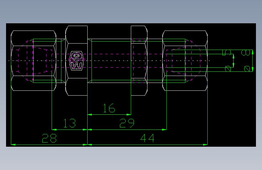 PARKER管接头EO Bulkhead union SV08SMS(16)_front