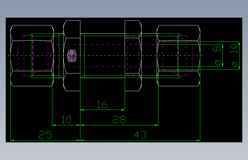 PARKER管接头EO Bulkhead union SV10L71(16)_front