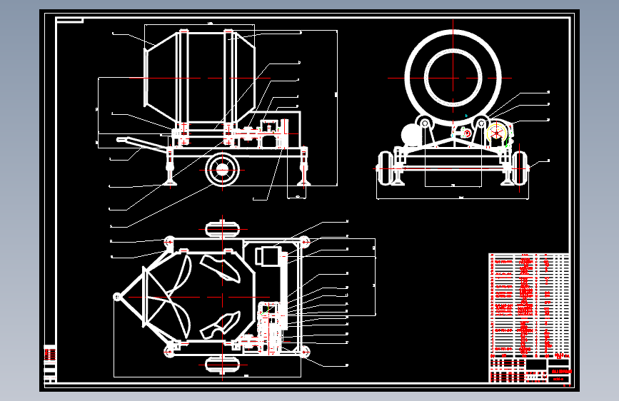 混凝土搅拌机的设计含10张CAD图