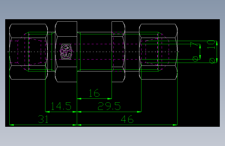 PARKER管接头EO Bulkhead union SV10S71(16)_front