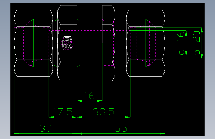 PARKER管接头EO Bulkhead union SV20SCF(16)_front