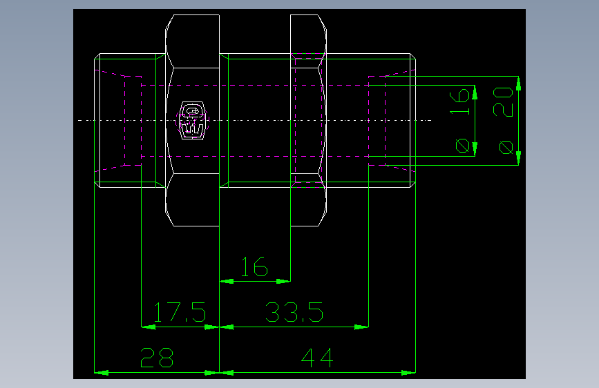 PARKER管接头EO Bulkhead union SV20SOMD71(16)_front