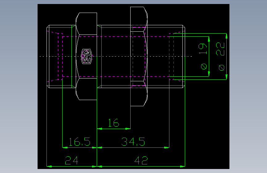 PARKER管接头EO Bulkhead union SV22LOMD71(16)_front