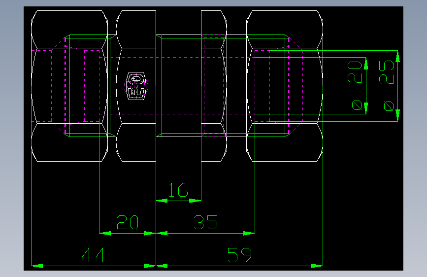 PARKER管接头EO Bulkhead union SV25S71(16)_front