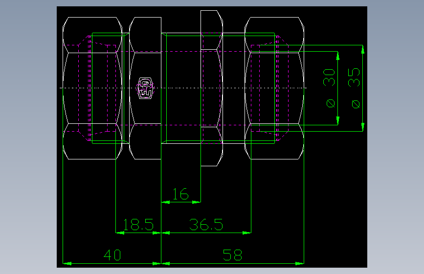 PARKER管接头EO Bulkhead union SV35L71(16)_front
