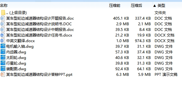 某车型轮边减速器结构设计含开题及5张CAD图