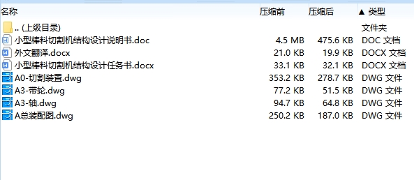 小型棒料切割机结构设计含4张CAD图