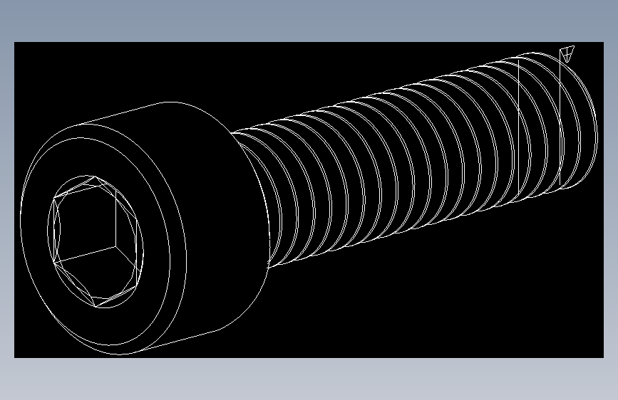 M6 x 1mm螺纹22mm长内六角螺钉图纸