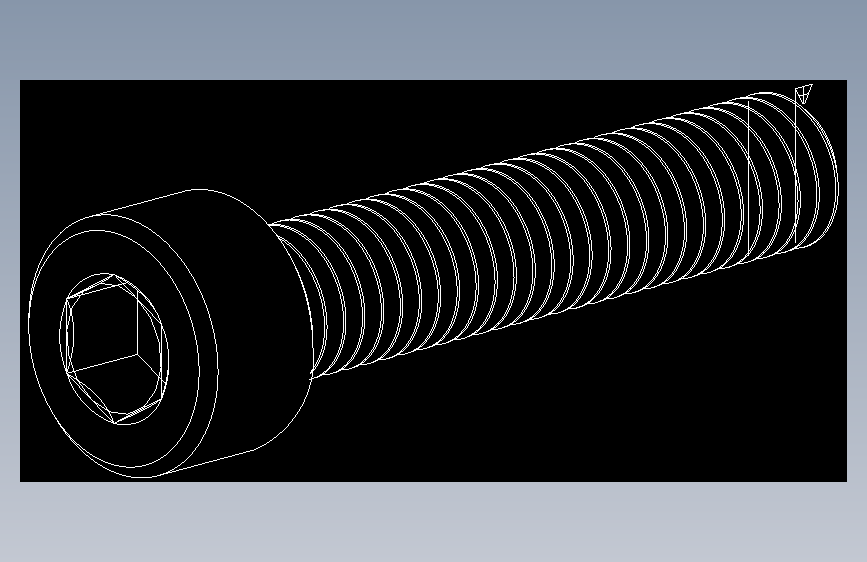 M6 x 1mm螺纹30mm长内六角螺钉图纸
