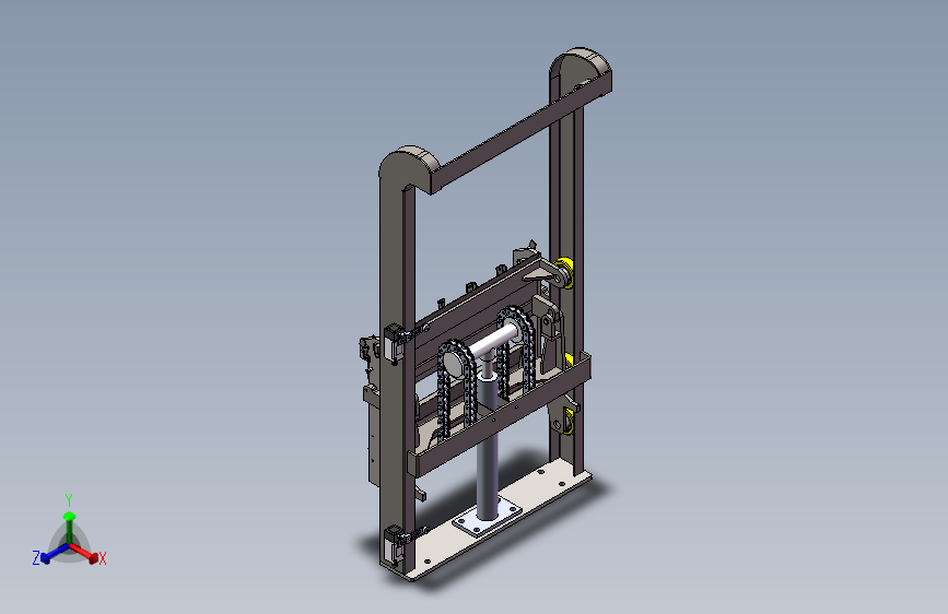 垃圾桶提升机_SOLIDWORKS 2023_模型图纸下载 – 懒石网