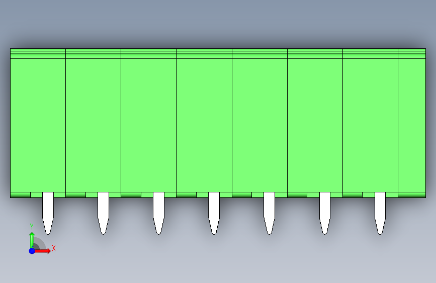PCB端子板FFKDS 5 08 7 正面视图