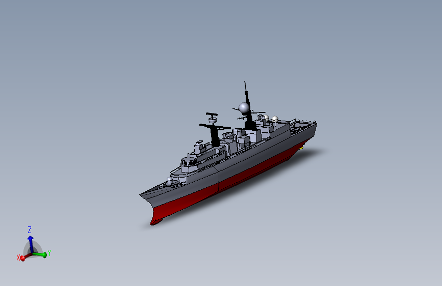 阿尔米兰特威廉斯护卫舰 3d机械模型图纸 Solidworks