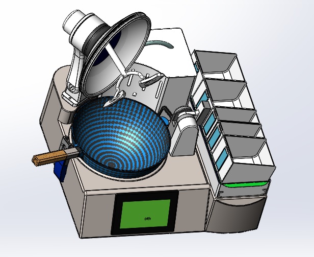 家庭家用自动炒菜机图纸三维设计solidworks建模3d模型图纸382277