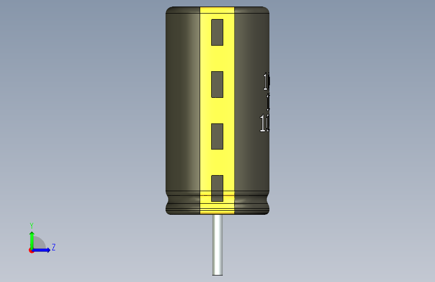 电子元器件D 6 L 12 P 2,5 TMP 105 C 1u U 16 左侧视图