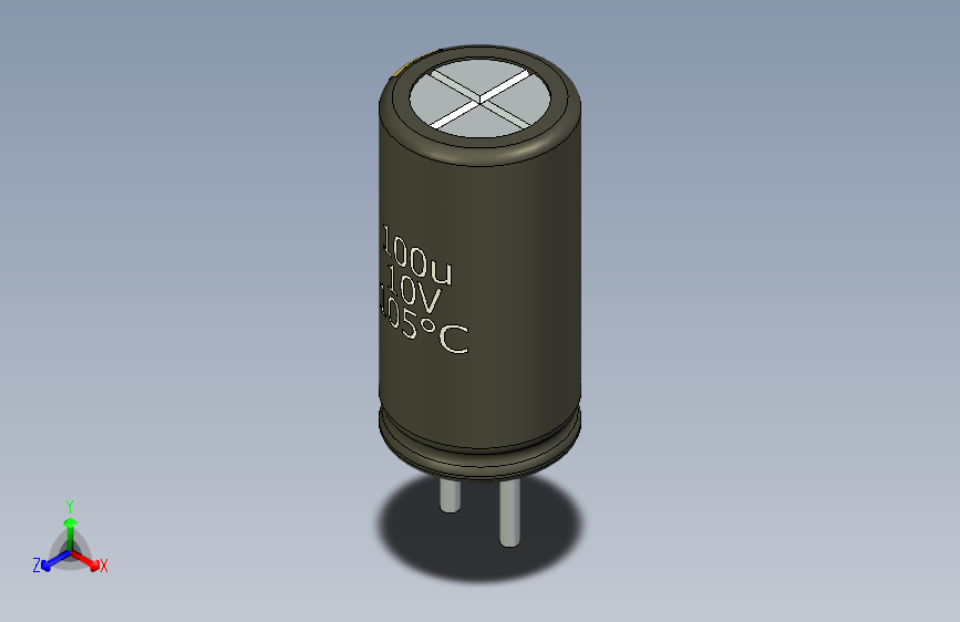 电子元器件D 6 L 12 P 2,5 TMP 105 C 1u U 16 主视图