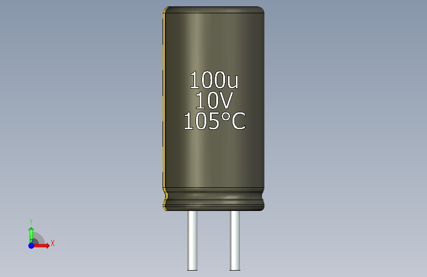 电子元器件D 6 L 12 P 2,5 TMP 105 C 1u U 16 正面视图