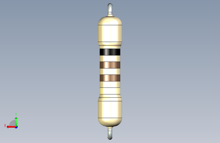 电子元器件R 5W D5,5 L25节距30间距5 begie stp 背面视图