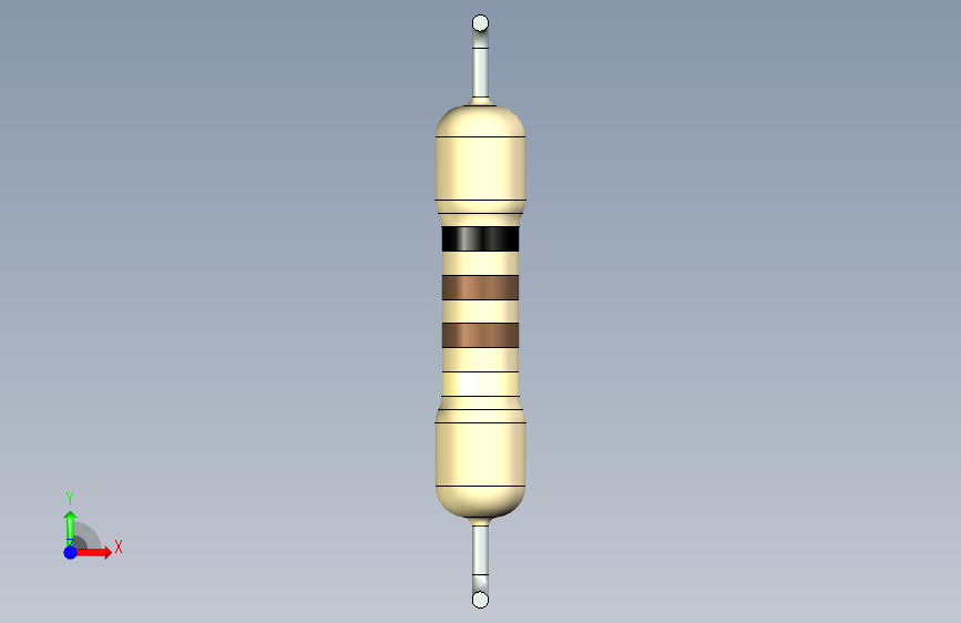 电子元器件R 5W D5,5 L25节距35间距2,5 begie ipt 正面视图