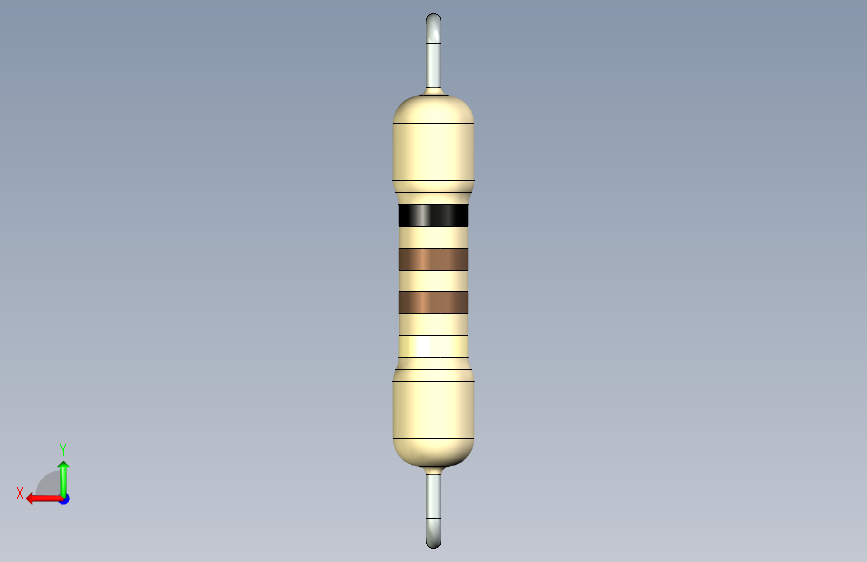 电子元器件R 5W D5,5 L25节距35间距2,5 begie ipt 背面视图
