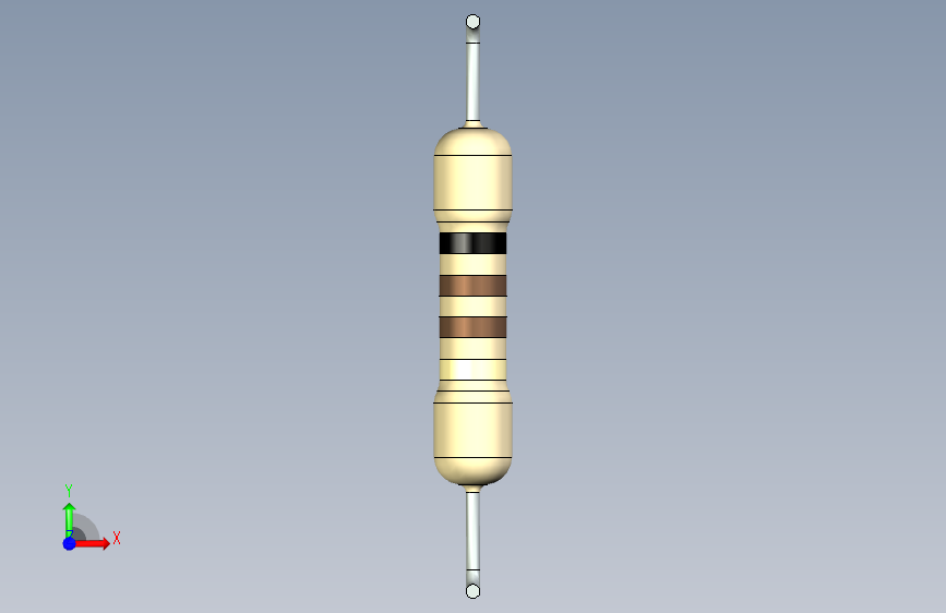 电子元器件R 5W D5,5 L25节距40间距0 begie ipt 正面视图