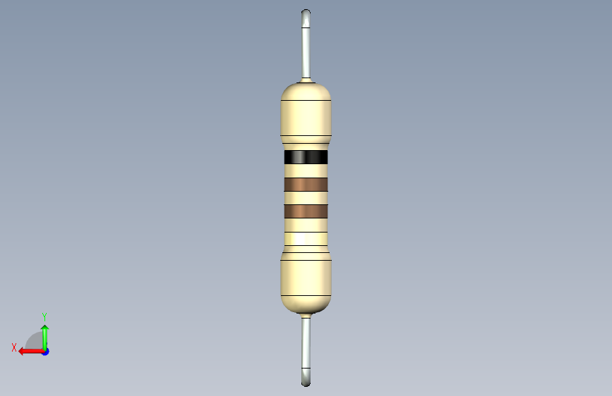 电子元器件R 5W D5,5 L25节距40间距0 begie ipt 背面视图