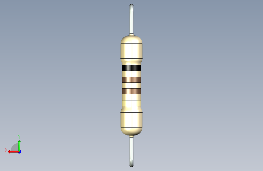 电子元器件R 5W D5,5 L25节距40间距5 begie stp 背面视图
