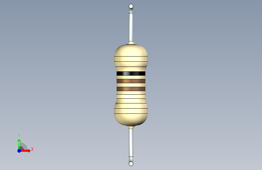 电子元器件R 5W D7,5 L18节距35间距10 begie ipt 正面视图