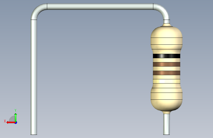 电子元器件R 5W垂直D4,8 L12,7节距20间距0 begie ipt 背面视图