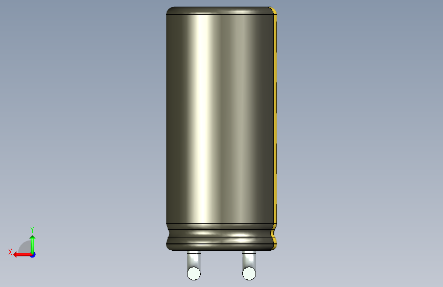 铝电解电容器C-HOR__D-5__L-11__P2,5__STAND-7,5__TMP-105__C-100u__U-16.stp 背面视图