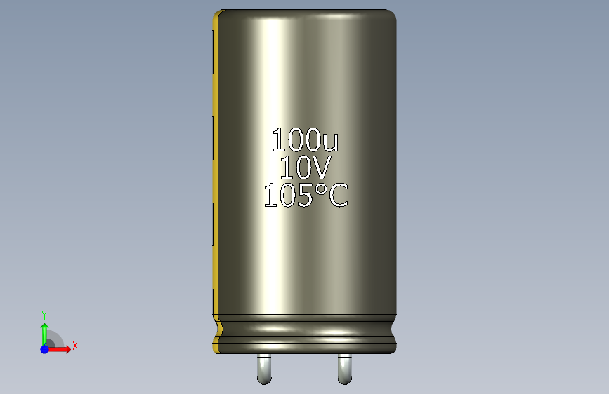 铝电解电容器C-HOR__D-8__L-15__P3,5__STAND-0__TMP-105__C-100u__U-16.stp 正面视图