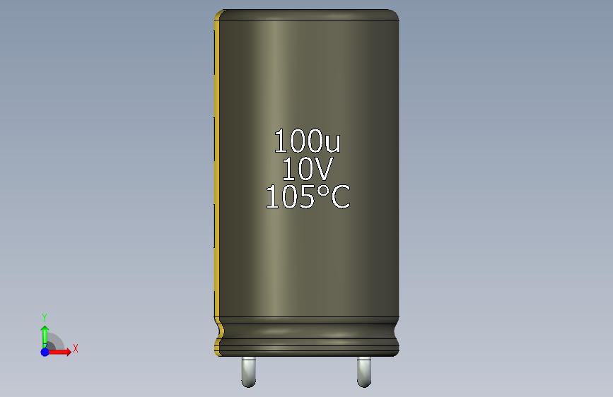 铝电解电容器C-HOR__D-8__L-15__P5__STAND-1__TMP-105__C-100u__U-16.ipt 正面视图