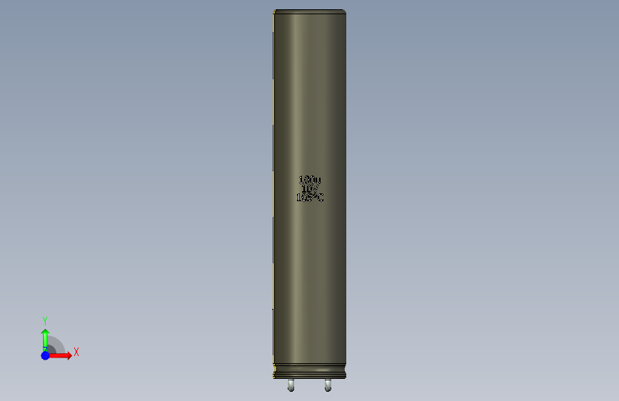 铝电解电容器C-HOR__D-10__L-50__P5__STAND-0__TMP-105__C-100u__U-16.ipt 正面视图