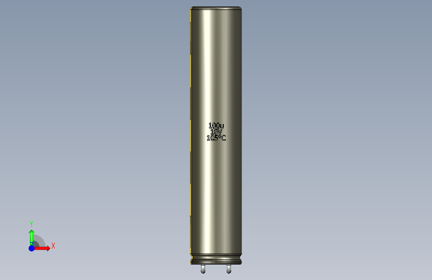 铝电解电容器C-HOR__D-10__L-50__P5__STAND-2__TMP-105__C-100u__U-16.stp 正面视图