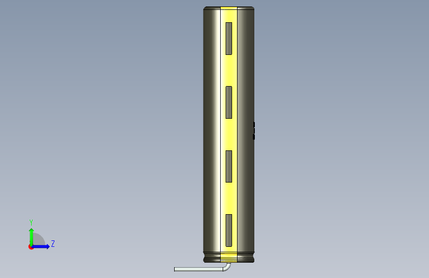 铝电解电容器C-HOR__D-10__L-50__P5__STAND-2__TMP-105__C-100u__U-16.stp 左侧视图